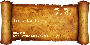 Tuss Norbert névjegykártya